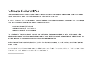 Simple Performance Development Plan