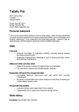 Forms Skills Focused Cv Template