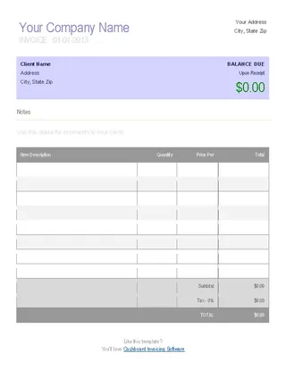 Forms Small Business Invoice Template