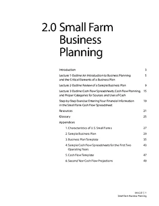 Forms Small Farm Business Plan Template