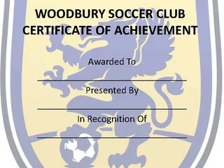 Soccer Club Certificate Of Achievement