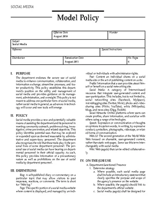 Forms Social Media Model Policy Template
