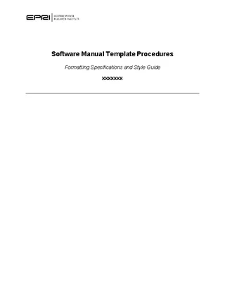 Software User Manual Template