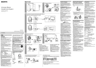 Sony Operation Manual Sample