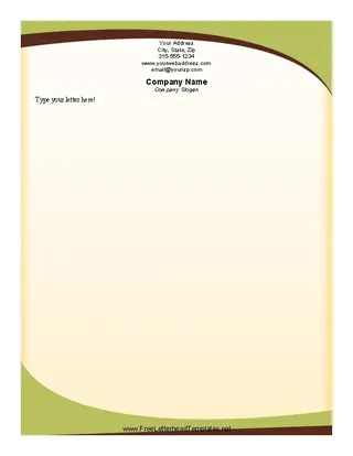 Forms Sophisticated Green Letterhead Template Word Doc