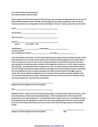 South Carolina Medical Release Form 1