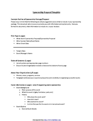 Sponsorship Proposal Template 1