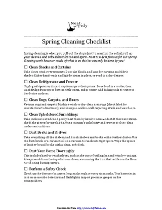 Forms Spring Cleaning Checklist 4