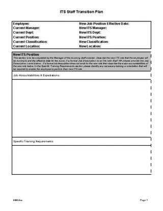 Forms Staff Transition Plan Template