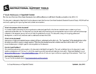 Standard Common Core Sheet Template