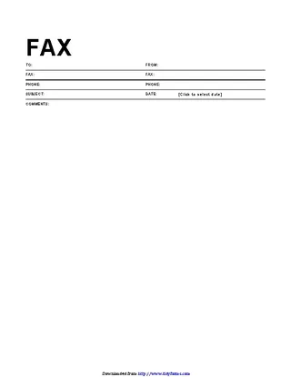 Standard Format Fax Cover Sheet