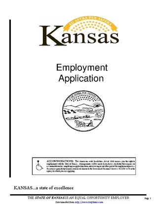State Of Kansas Employment Application