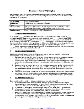 Forms Statement Of Work Template