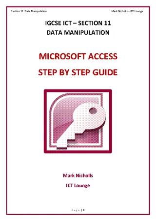 Step By Step Ms Access Tutorial Pdf Format