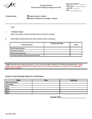 Forms Strategic Action Plan Template
