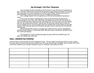 Forms Strategic Life Plan Template