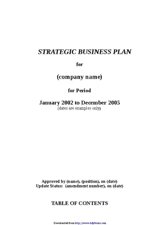 Forms Strategic Plan Template 3