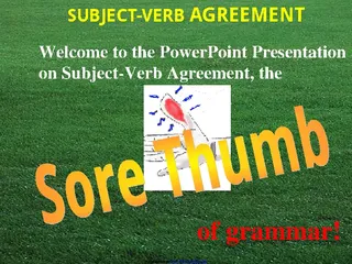 Forms Subject Verb Agreement Ppt 1