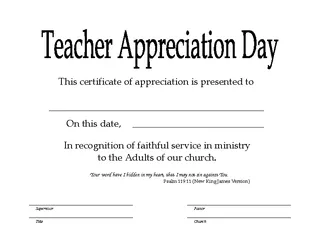 Sunday School Teacher Certificate Template