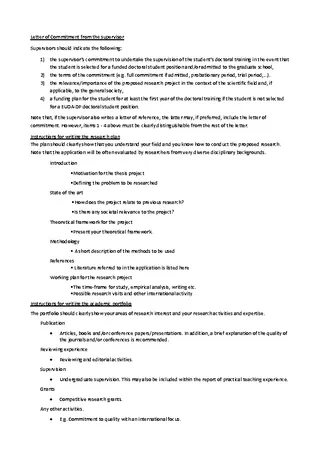 Forms Supervisor Letter Of Instruction Template