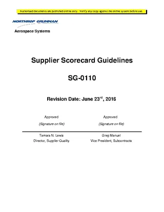 Supplier Scorecard Guidelines