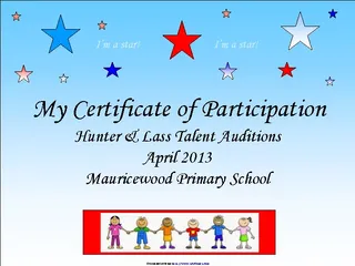 Talent Show Certificate
