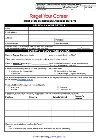 Forms Target Application Form