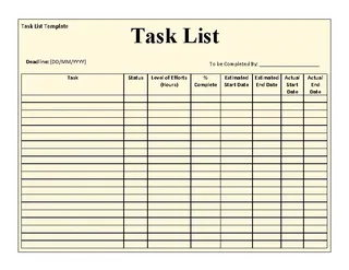 Task List Template 1