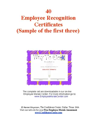 Team Member Recognition Certificate