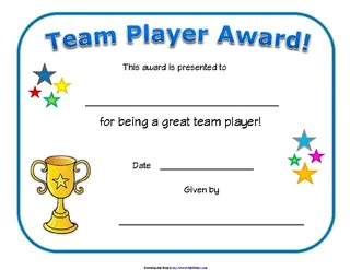 Team Player Certificate