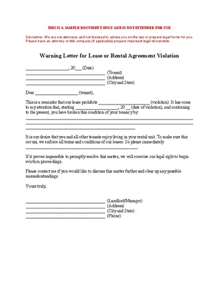 Forms Tenant Warning Notice Template