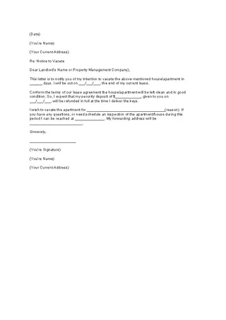 Forms Tenants 30 Days Notice Template