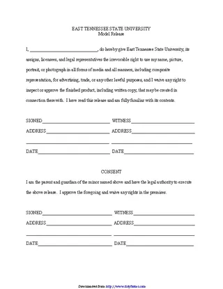 Forms Tennessee Model Release Form 2