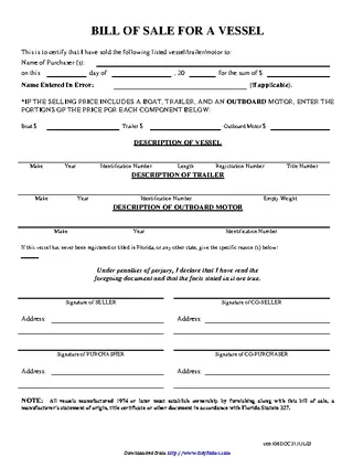Forms Texas Boat Bill Of Sale