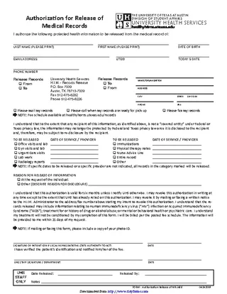 Forms Texas Medical Records Release Form 2