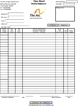 Forms Timesheet Hourly Template