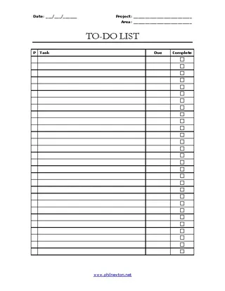 Forms To Do Checklist Template