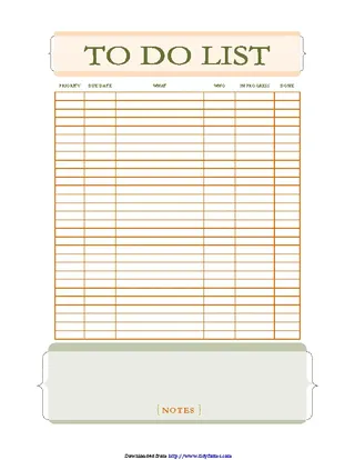Forms To Do List With Notes
