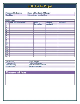 To Do Priority List Template