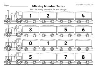 Train Missing Numbers Worksheet Template