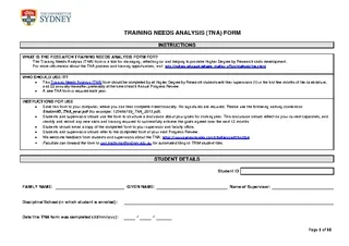 Forms Training Needs Analysis Form