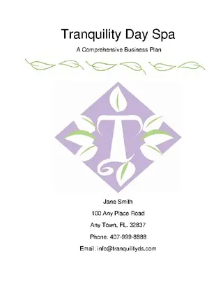 Tranquility Day Spa Plan