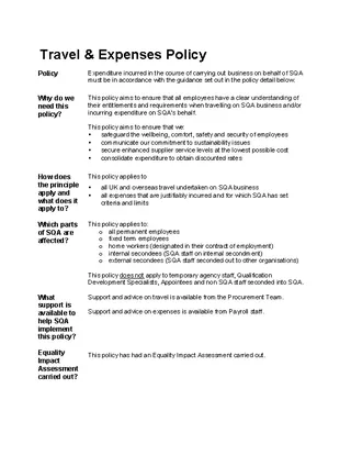 Travel Expense Policy