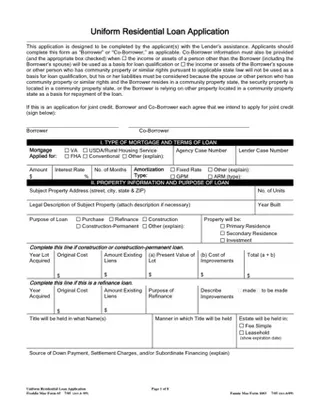 uniform residential loapplication PDF