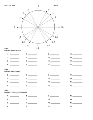 Forms Unit Circle Chart Quiz Free Download