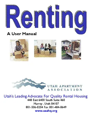 Forms Utah User Manual To Renting Apartment Association