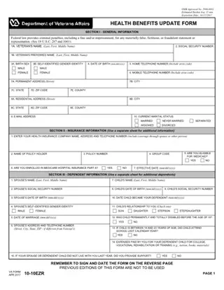 Forms VA Form 10-10EZR