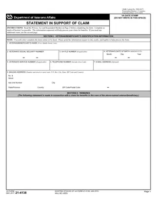 Forms VA 21-0538 PDF