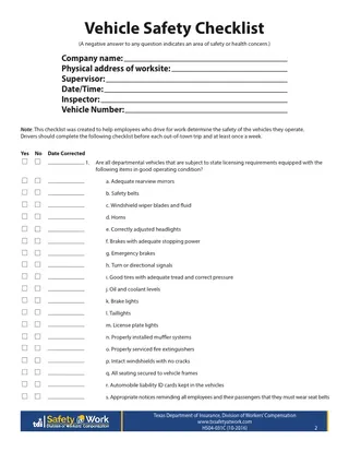 Forms Vehicle Checklist PDF