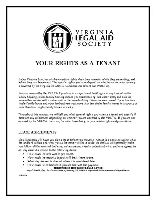 Forms Virginia Legal Aid Society Your Rights As Tenant